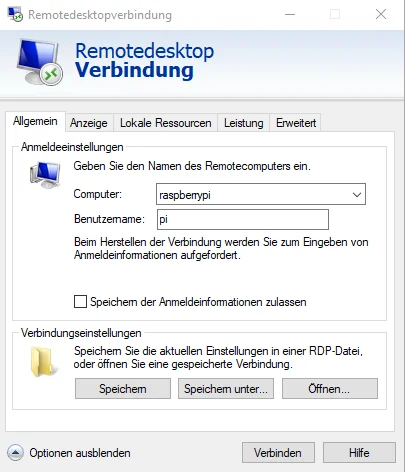 Remotedesktop Verbindung Zeichen